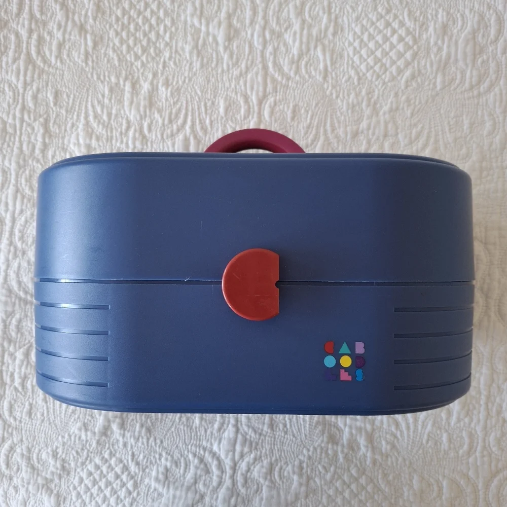 Women Bags Blue Carry Case with Pink Handle